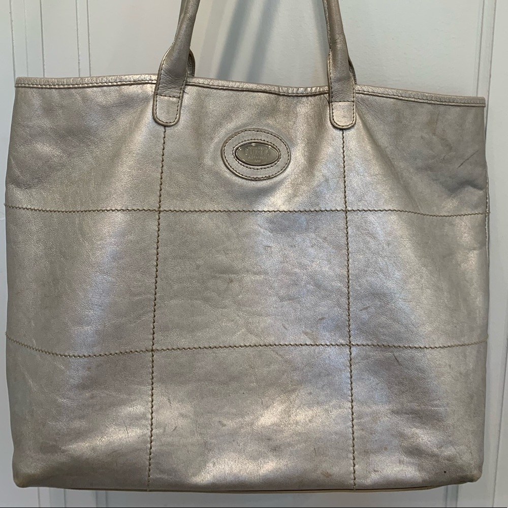 FURLA metallic leather tote
